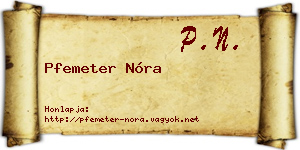 Pfemeter Nóra névjegykártya